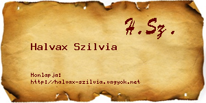 Halvax Szilvia névjegykártya