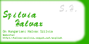 szilvia halvax business card